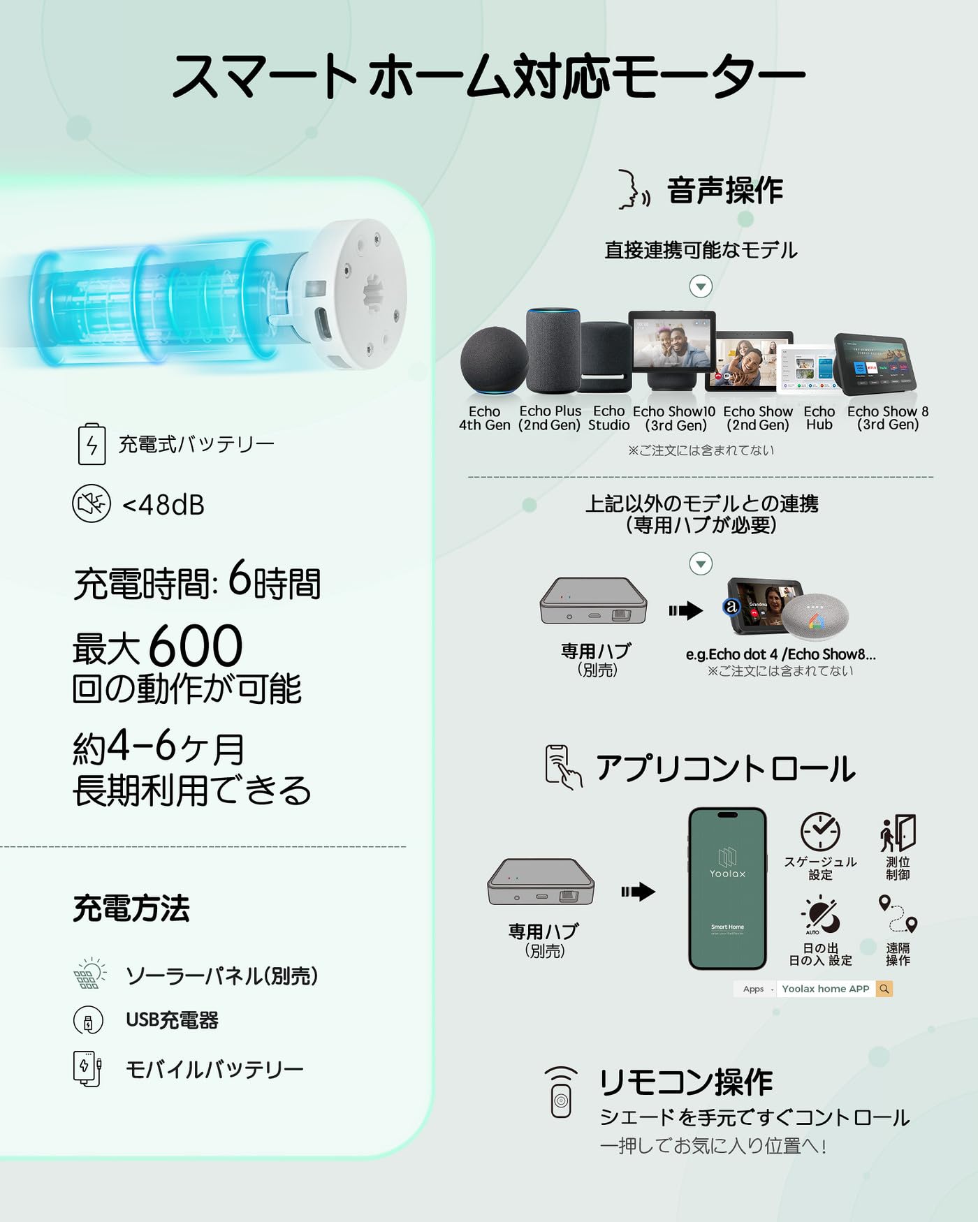 Amazon｜Yoolax 電動アウトドアロールスクリーン Zigbeeモデル Alexa